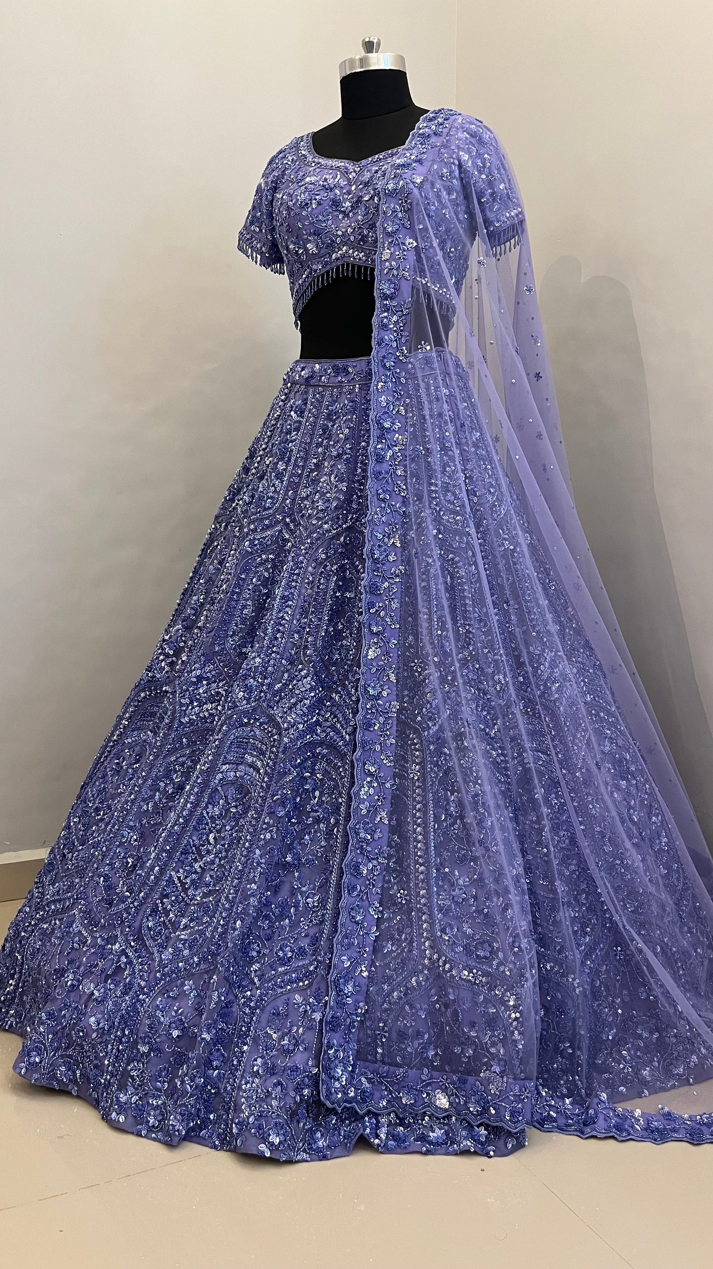 Amethyste Lavender Couture Bridal Lehenga