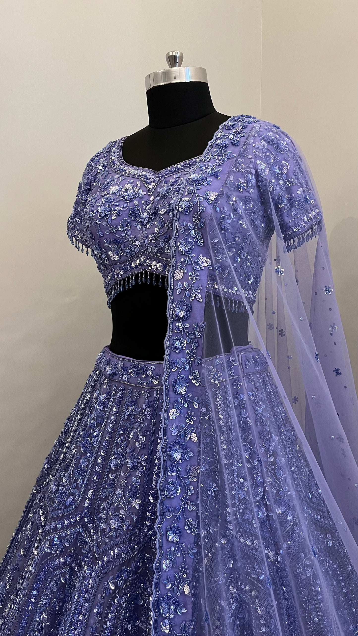 Amethyste Lavender Couture Bridal Lehenga