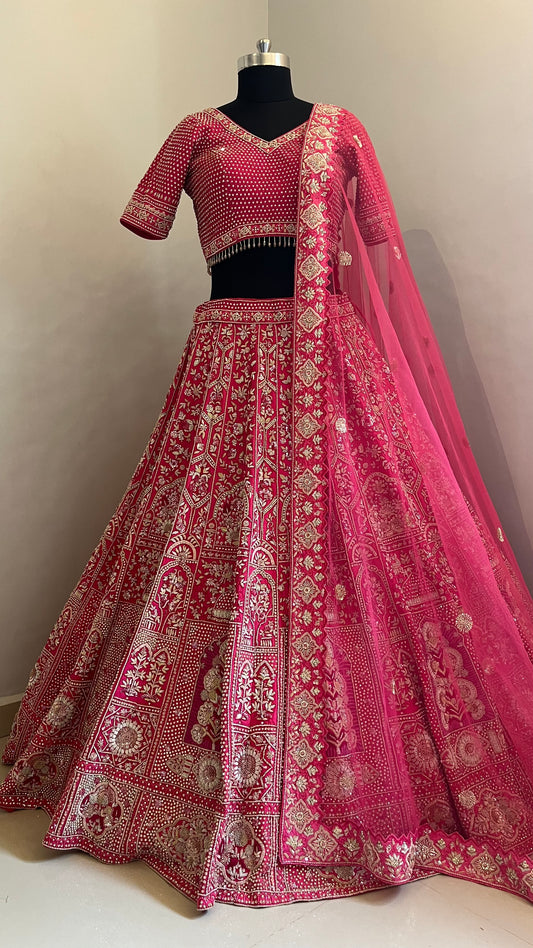 Zareen Rouge Handcrafted Bridal Lehenga Set