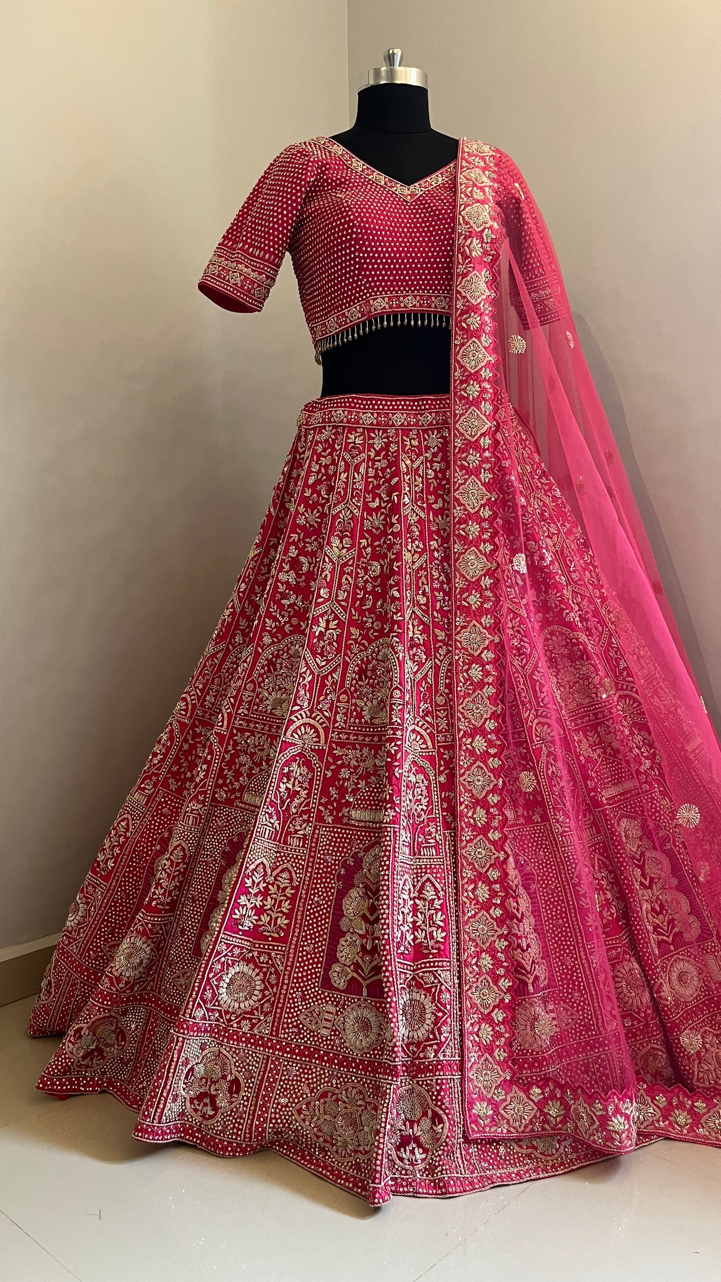 Zareen Rouge Handcrafted Bridal Lehenga Set