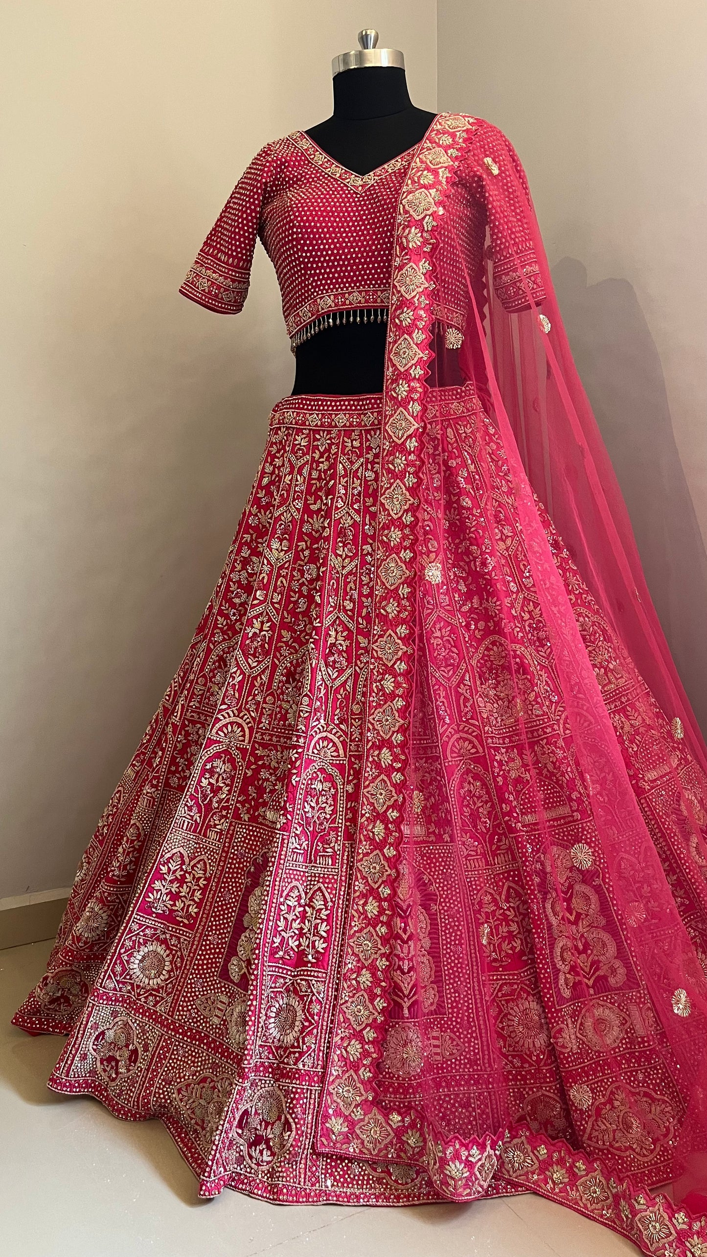 Zareen Rouge Handcrafted Bridal Lehenga Set
