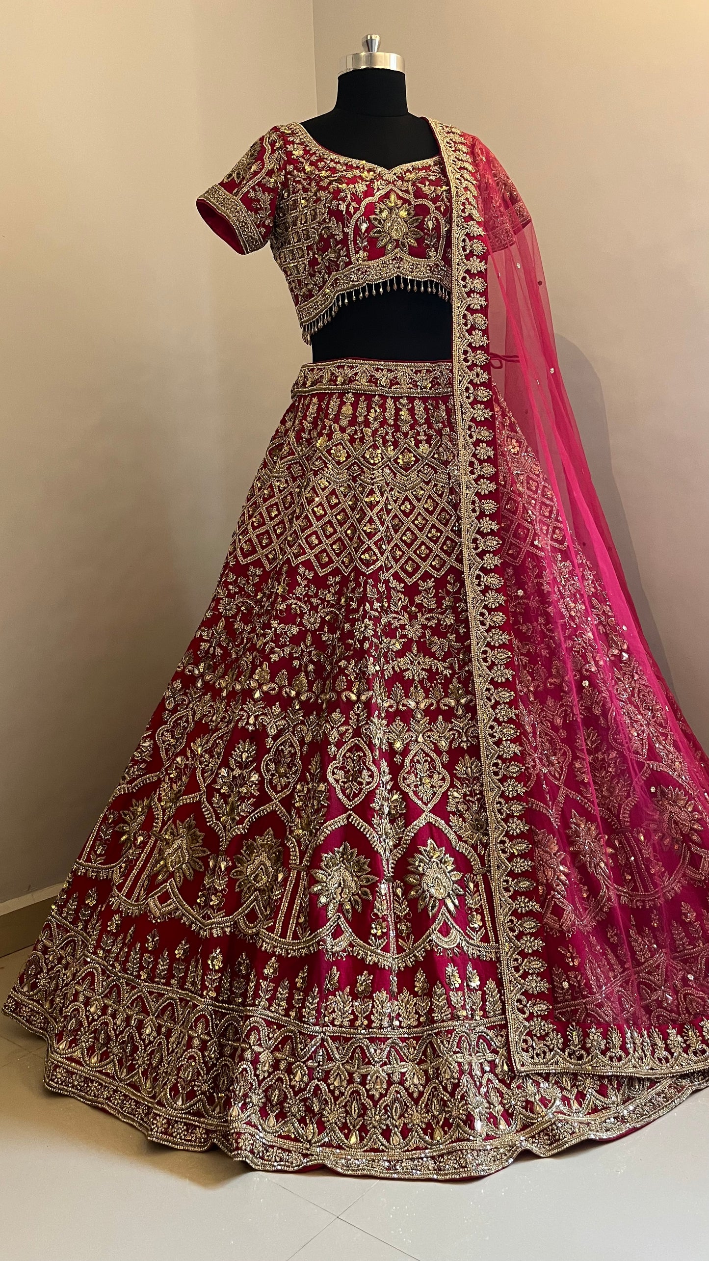 Zareen Crimson Bridal Lehenga Set