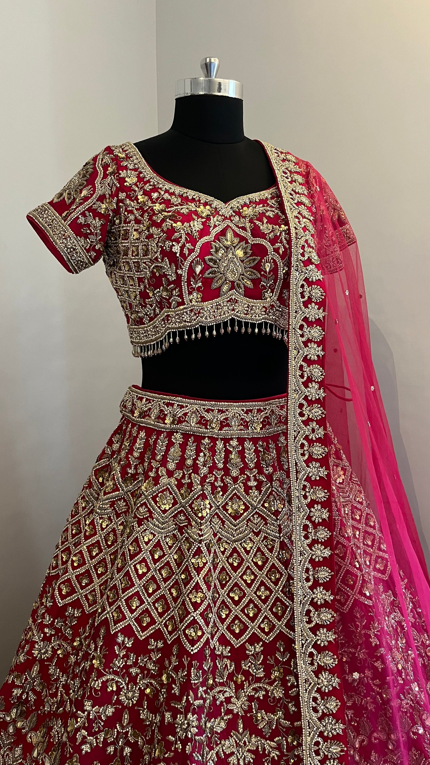 Zareen Crimson Bridal Lehenga Set