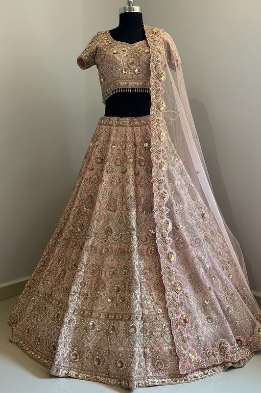 Rosé Éclat Handcrafted Bridal Lehenga