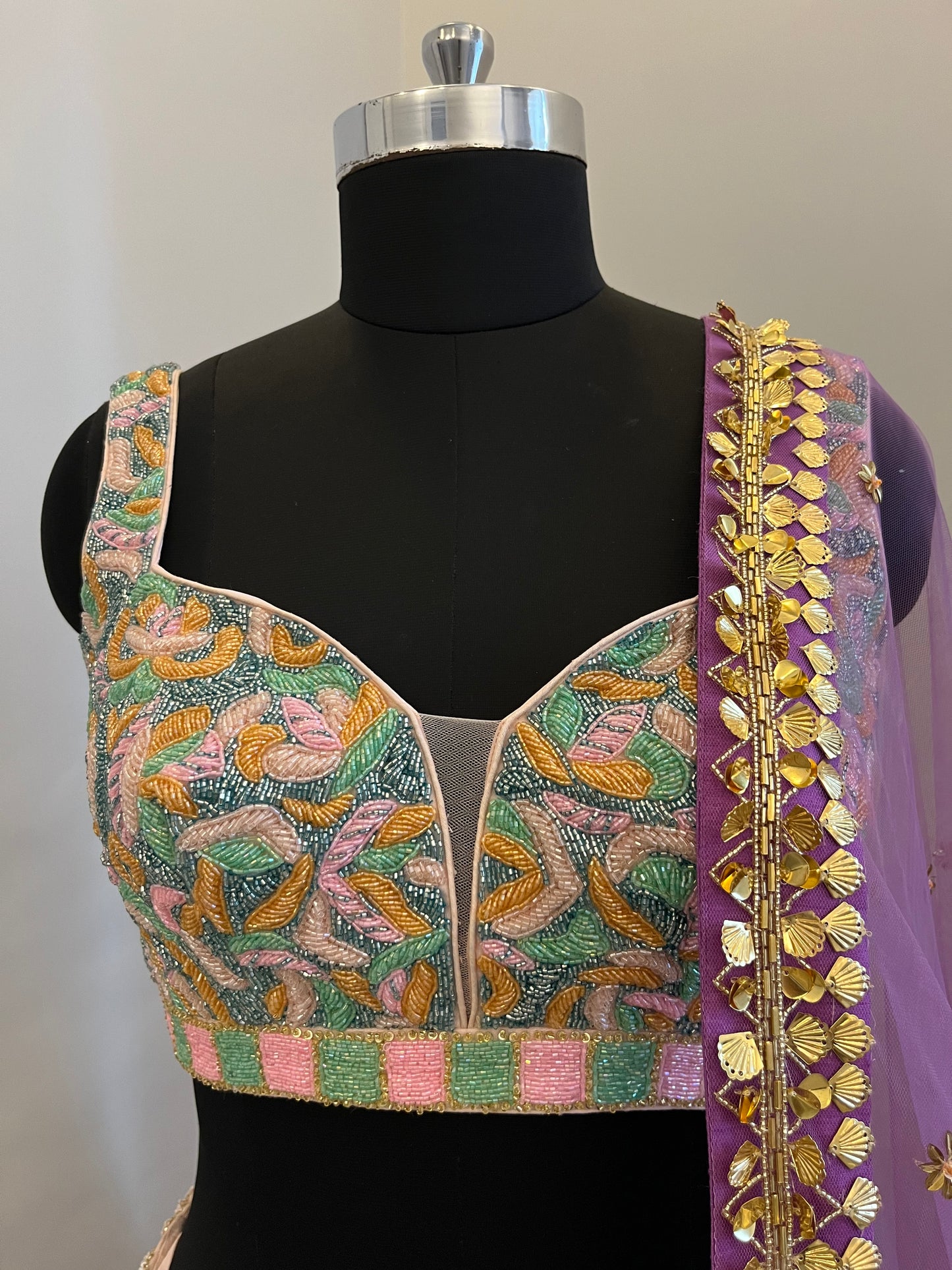 Lavender Mirage Handcrafted Bridal Lehenga