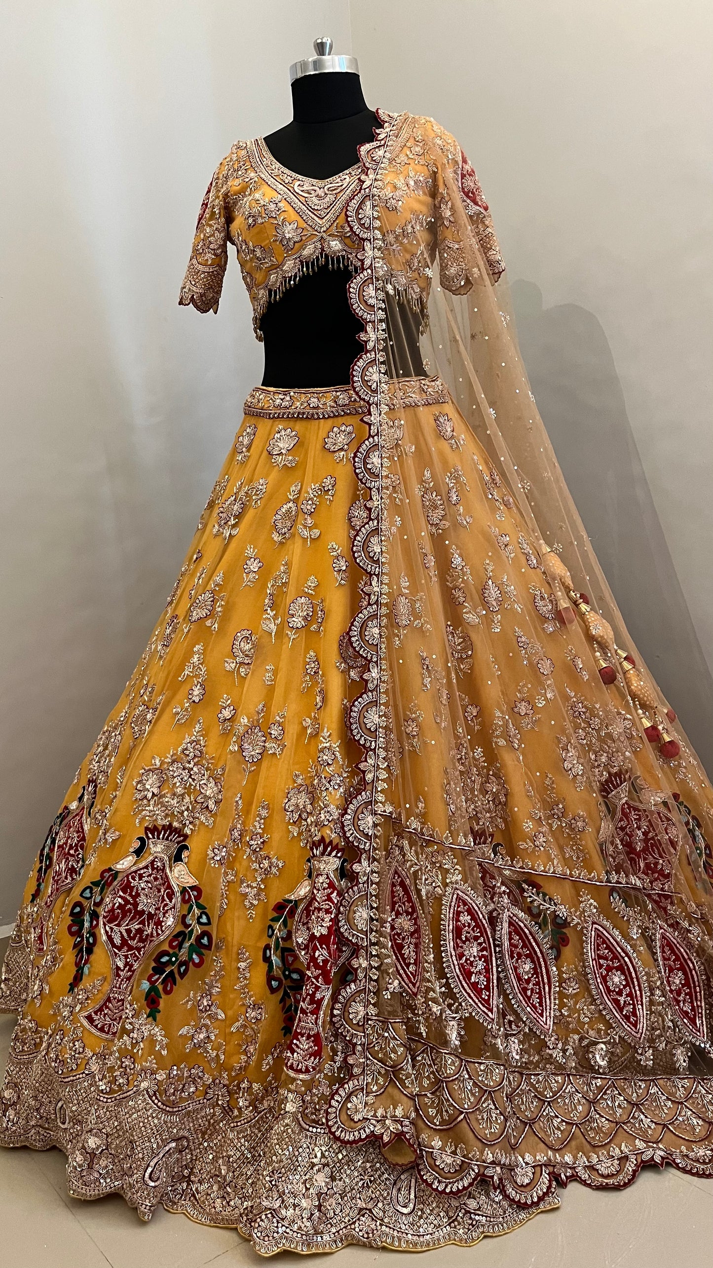Zareen Mustard Heritage Bridal Lehenga
