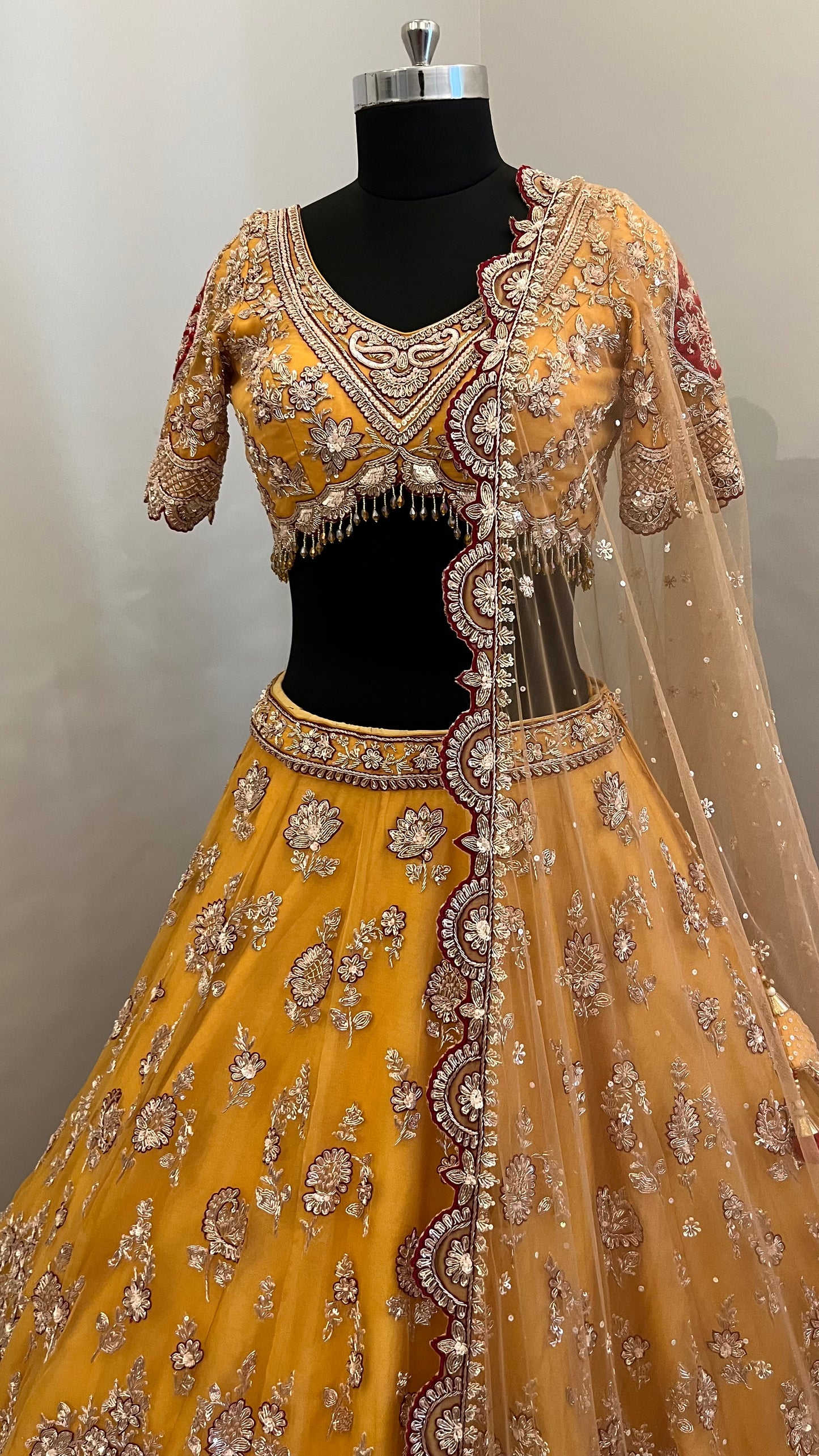 Zareen Mustard Heritage Bridal Lehenga
