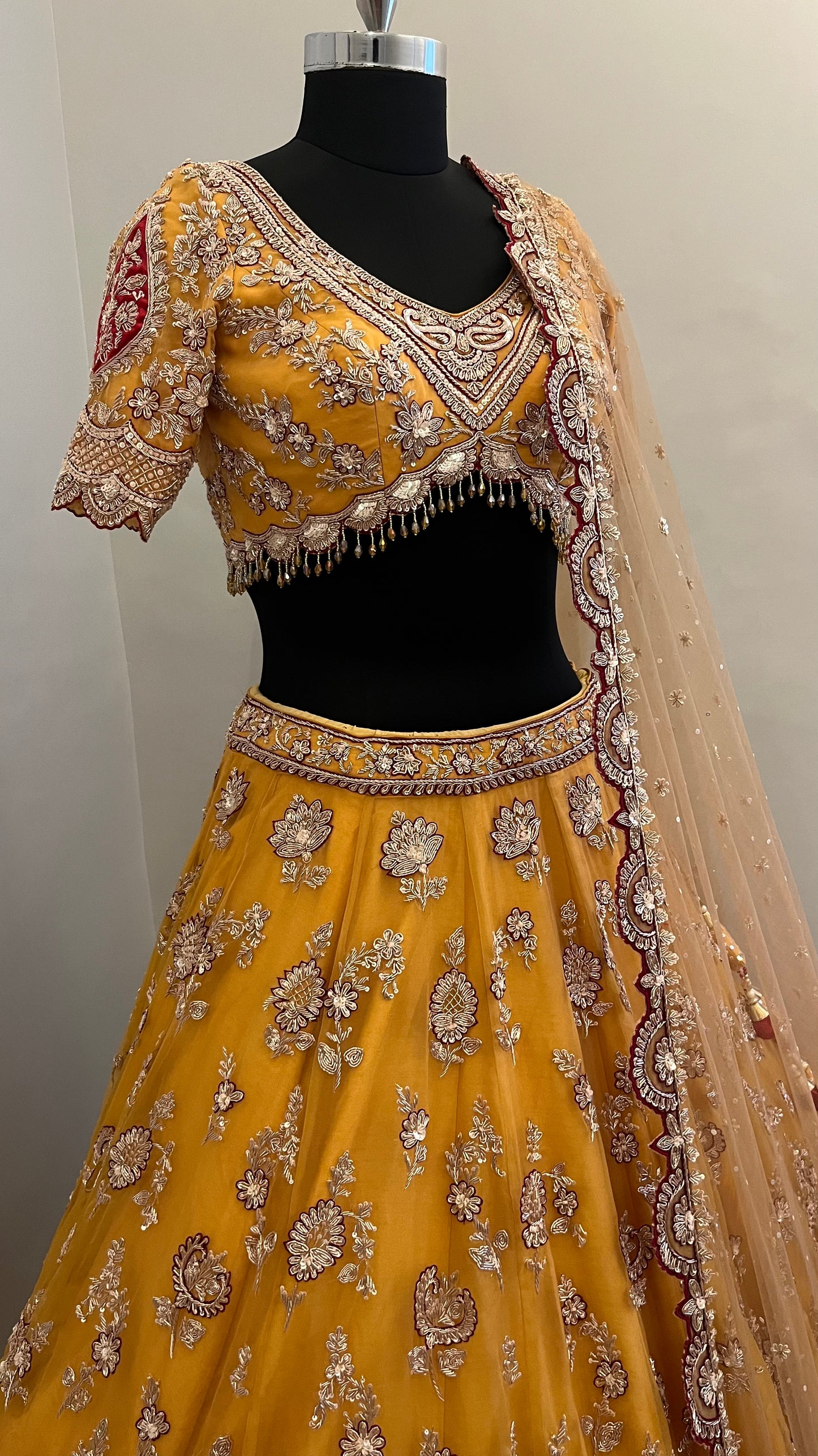 Zareen Mustard Heritage Bridal Lehenga