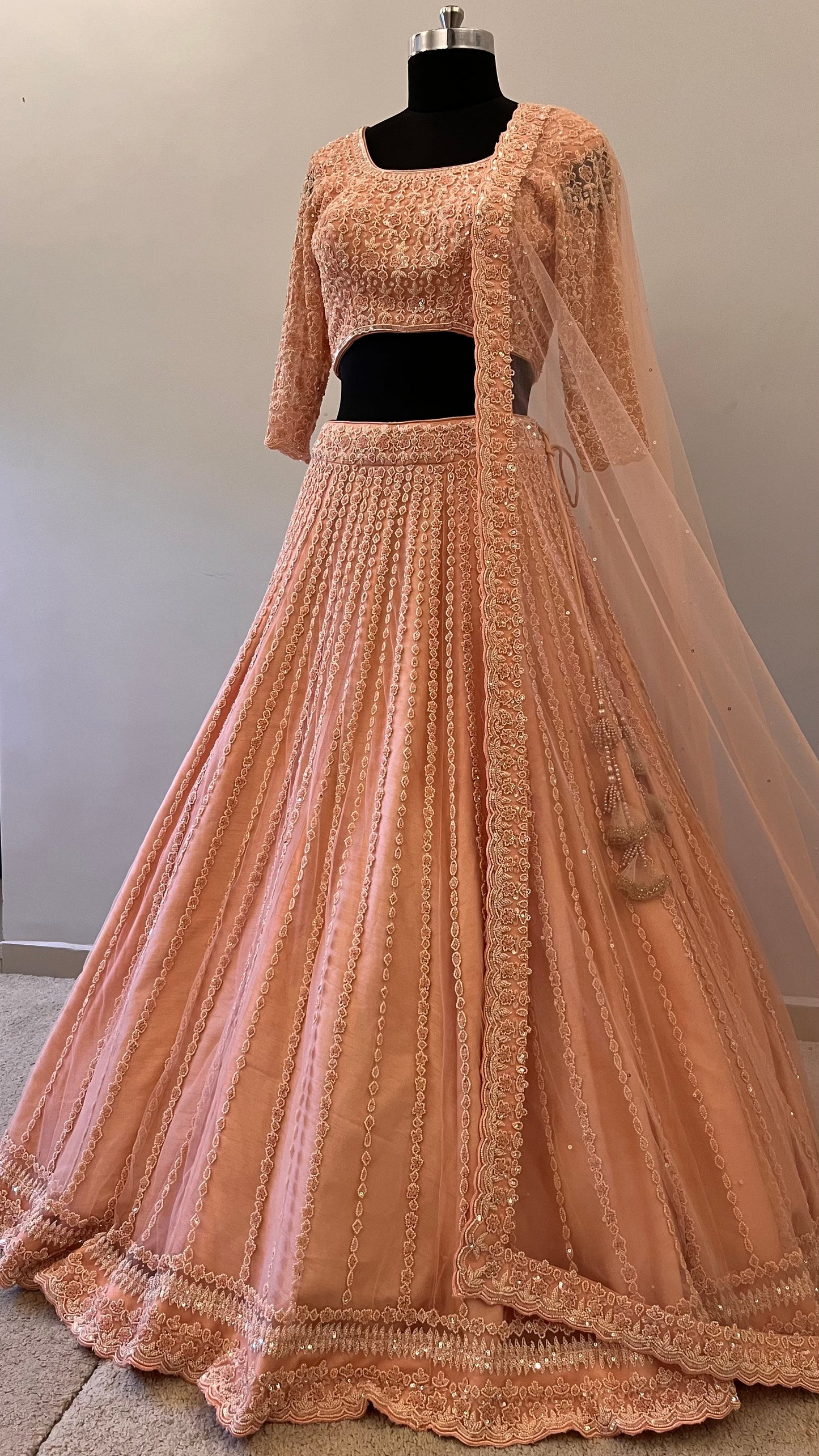 Elara Blush Handcrafted Bridal Lehenga Set