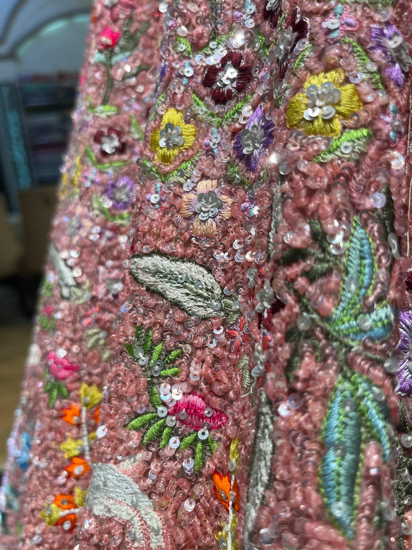 Dusty Rose Floral Couture Bridal Lehenga