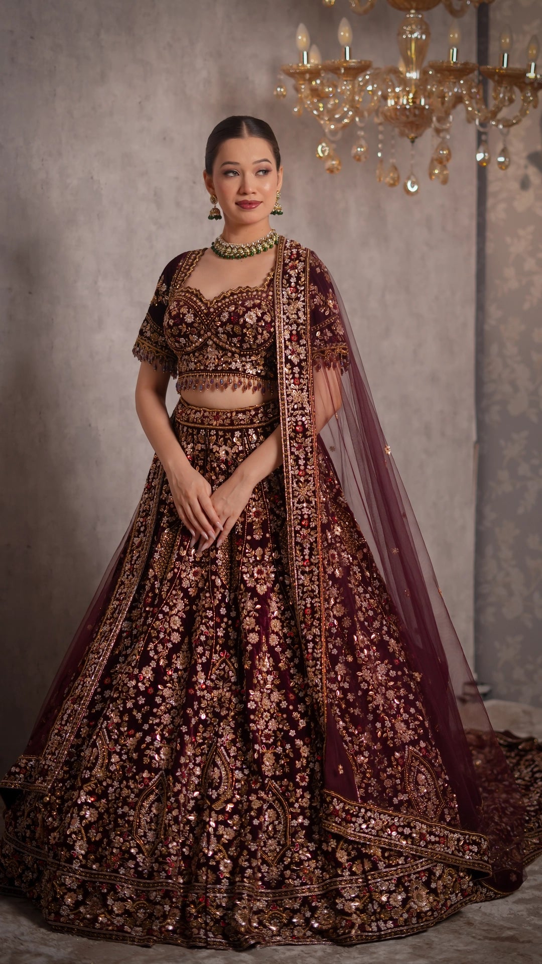 Merlot Rêverie Lehenga