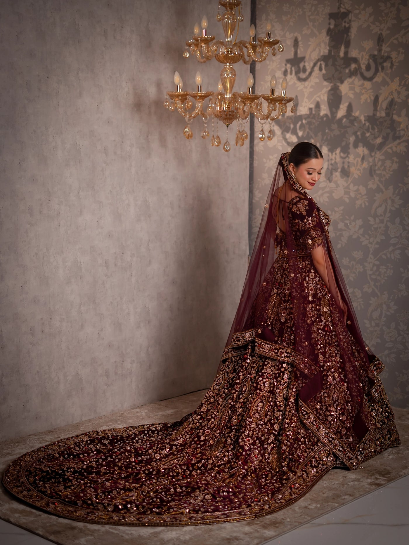Merlot Rêverie Lehenga