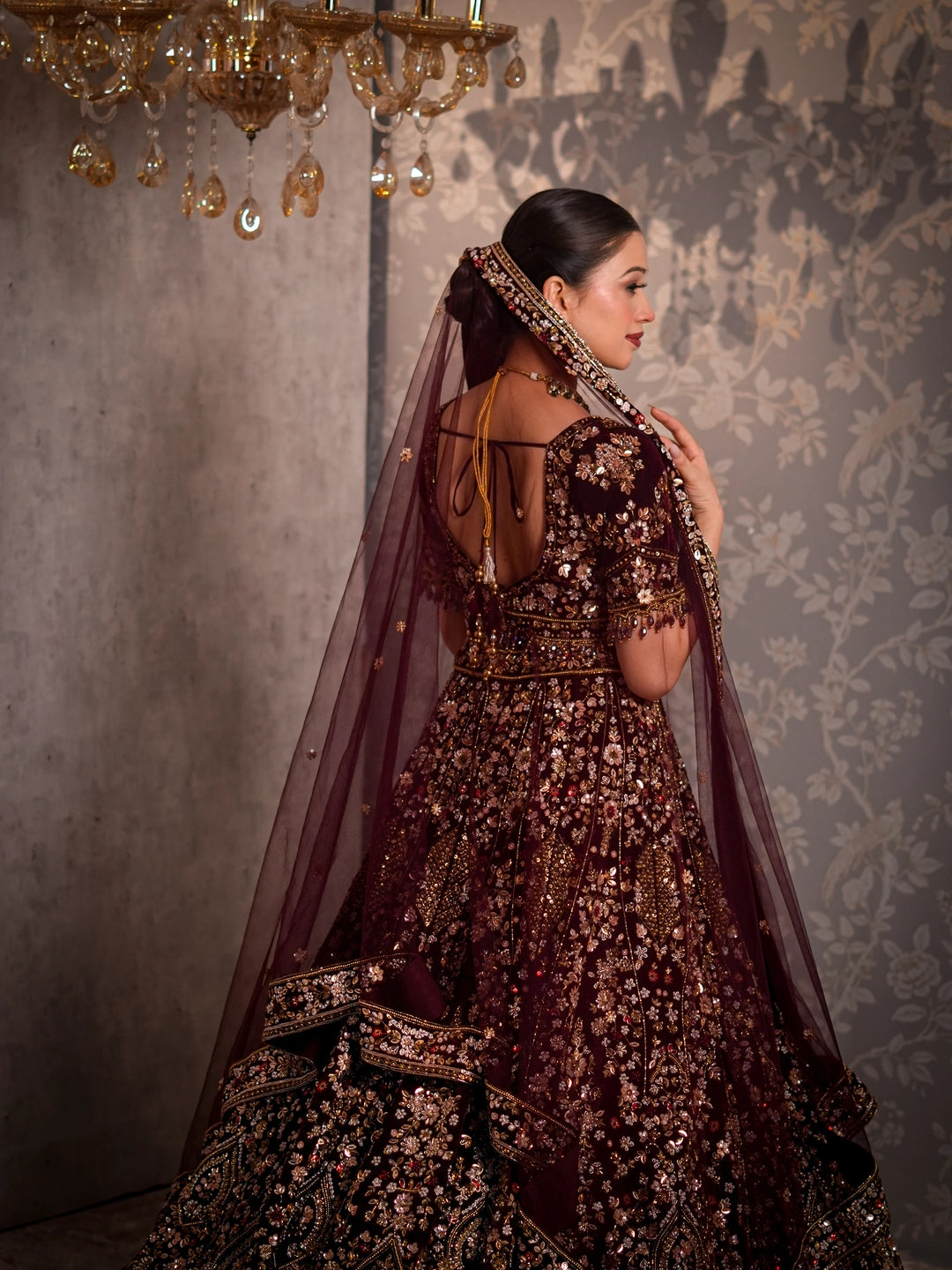 Merlot Rêverie Lehenga