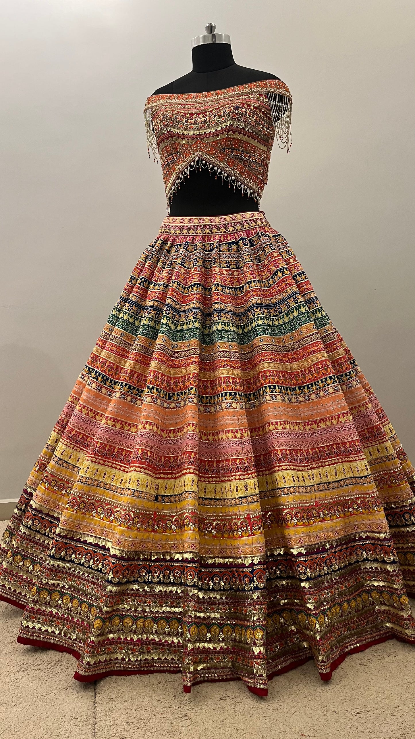 Rang Mahal Mirror Embroidered Lehenga
