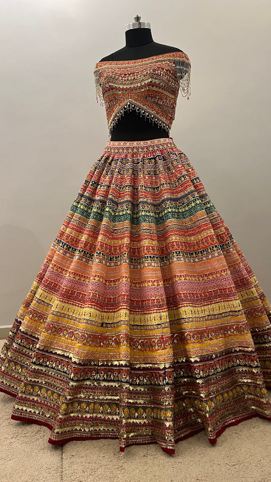 Rang Mahal Mirror Embroidered Lehenga