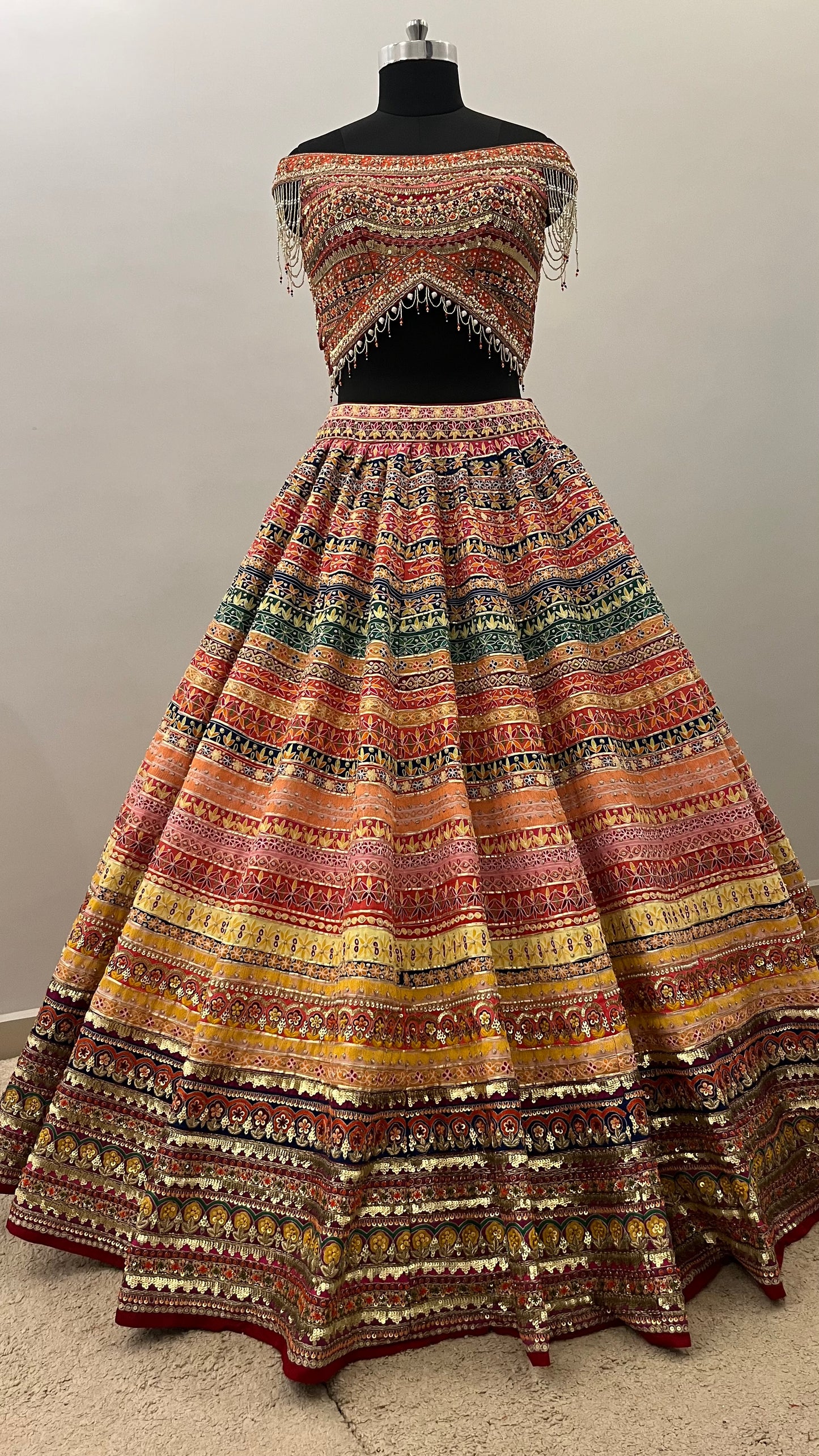 Rang Mahal Mirror Embroidered Lehenga