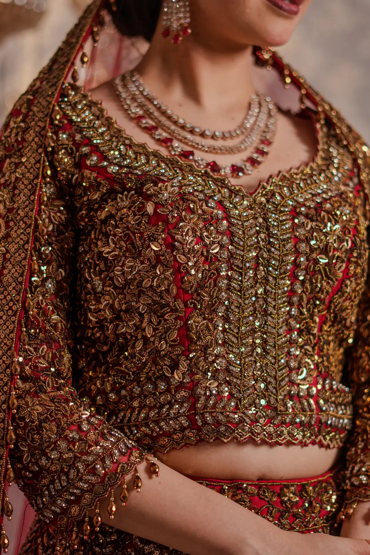 Scarlet Zardozi Lehenga