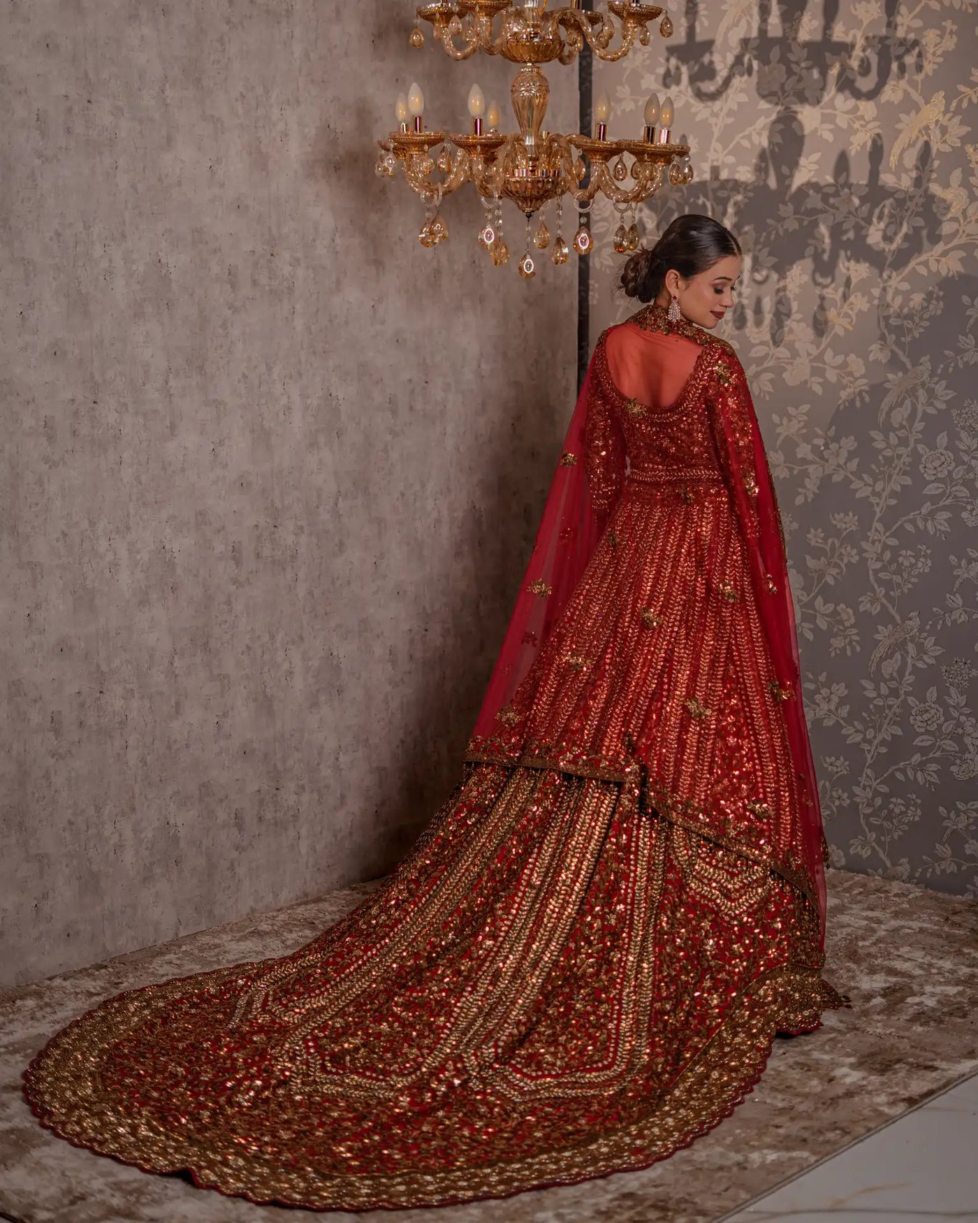Scarlet Zardozi Lehenga