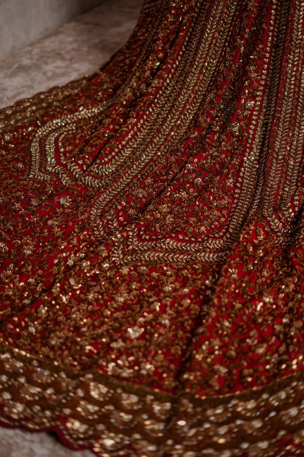 Scarlet Zardozi Lehenga