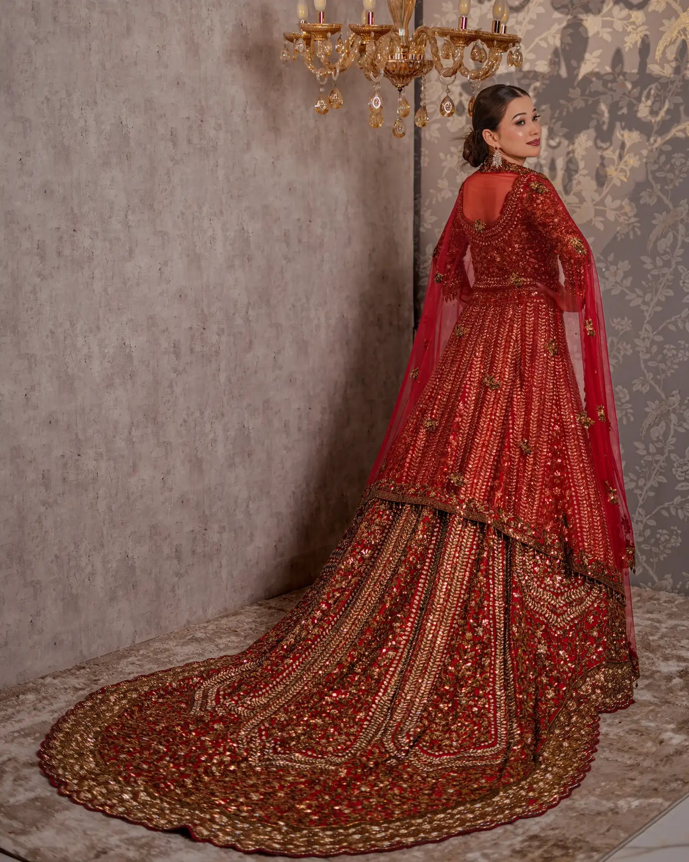 Scarlet Zardozi Lehenga