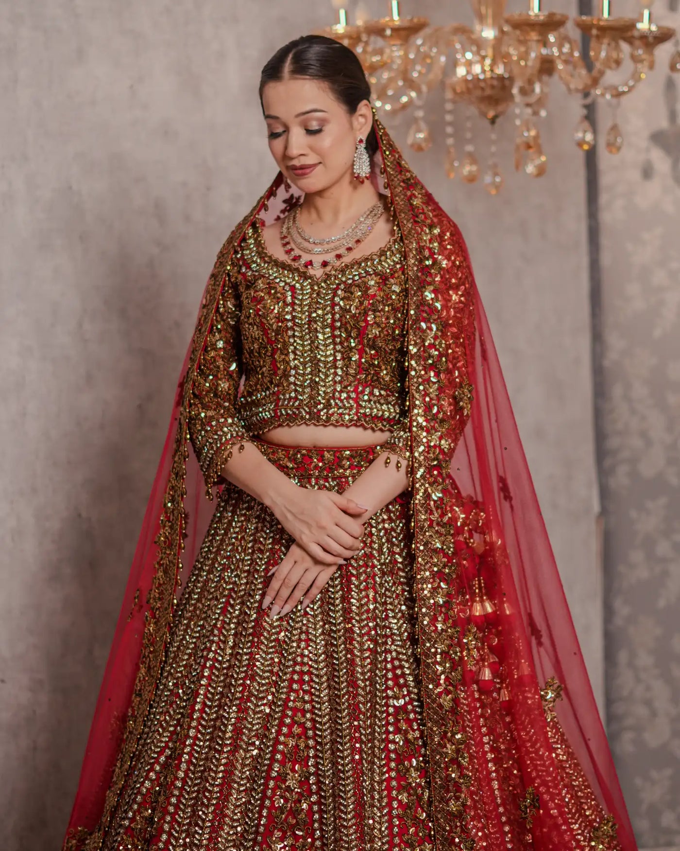 Scarlet Zardozi Lehenga