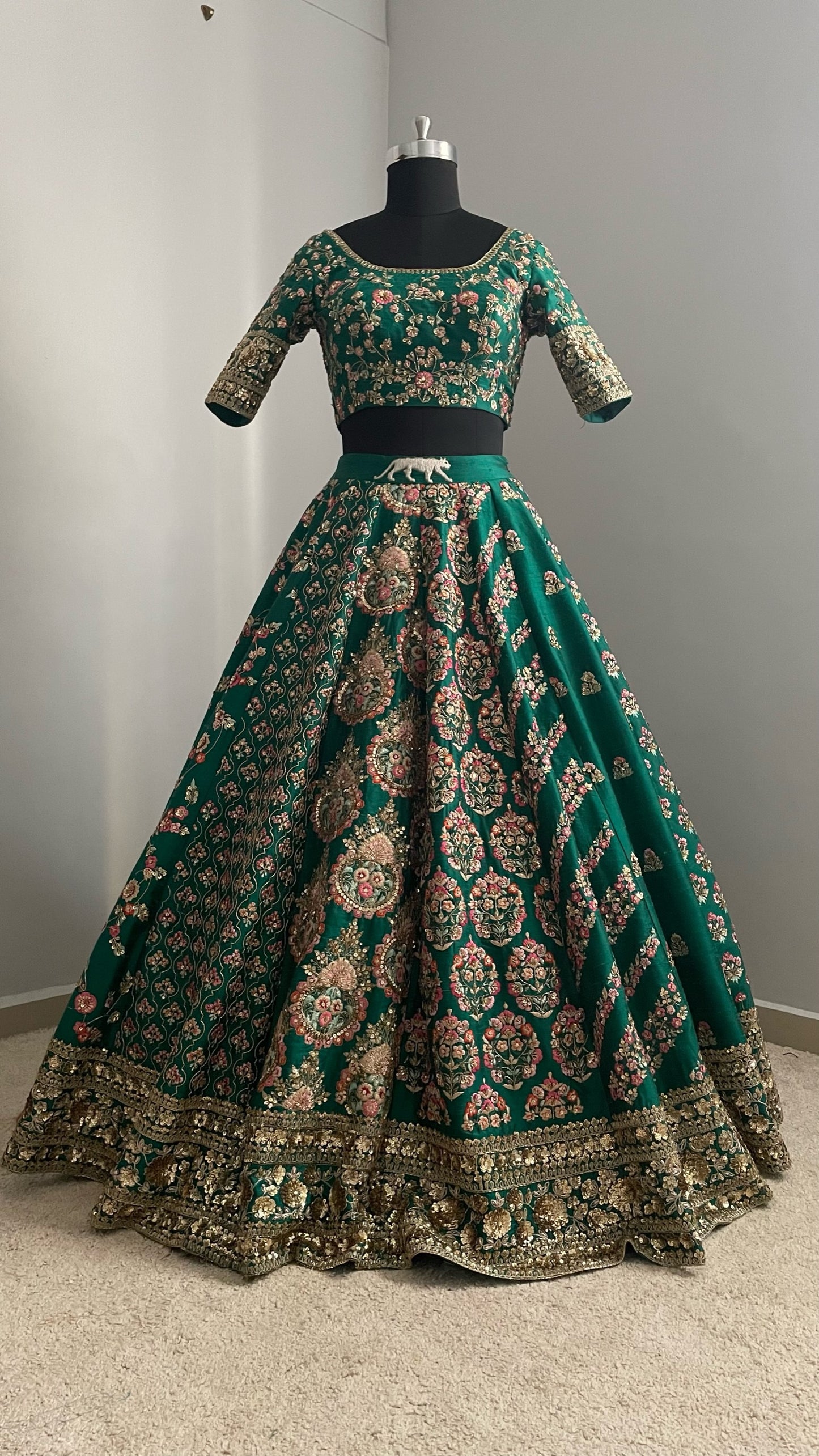 Mehr Emerald Handcrafted Bridal Lehenga Set