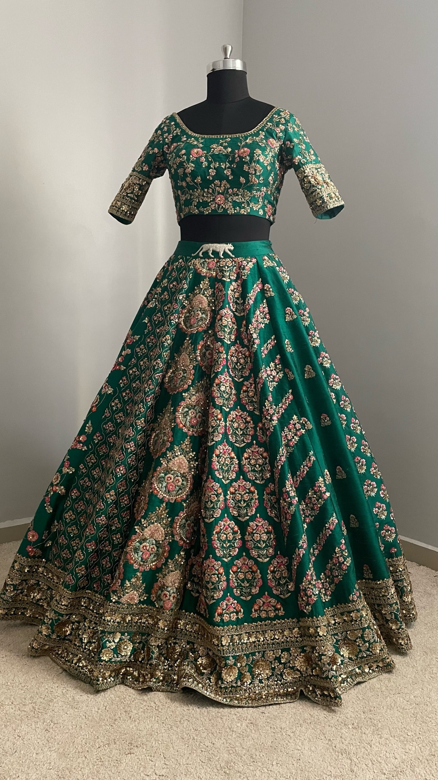 Mehr Emerald Handcrafted Bridal Lehenga Set