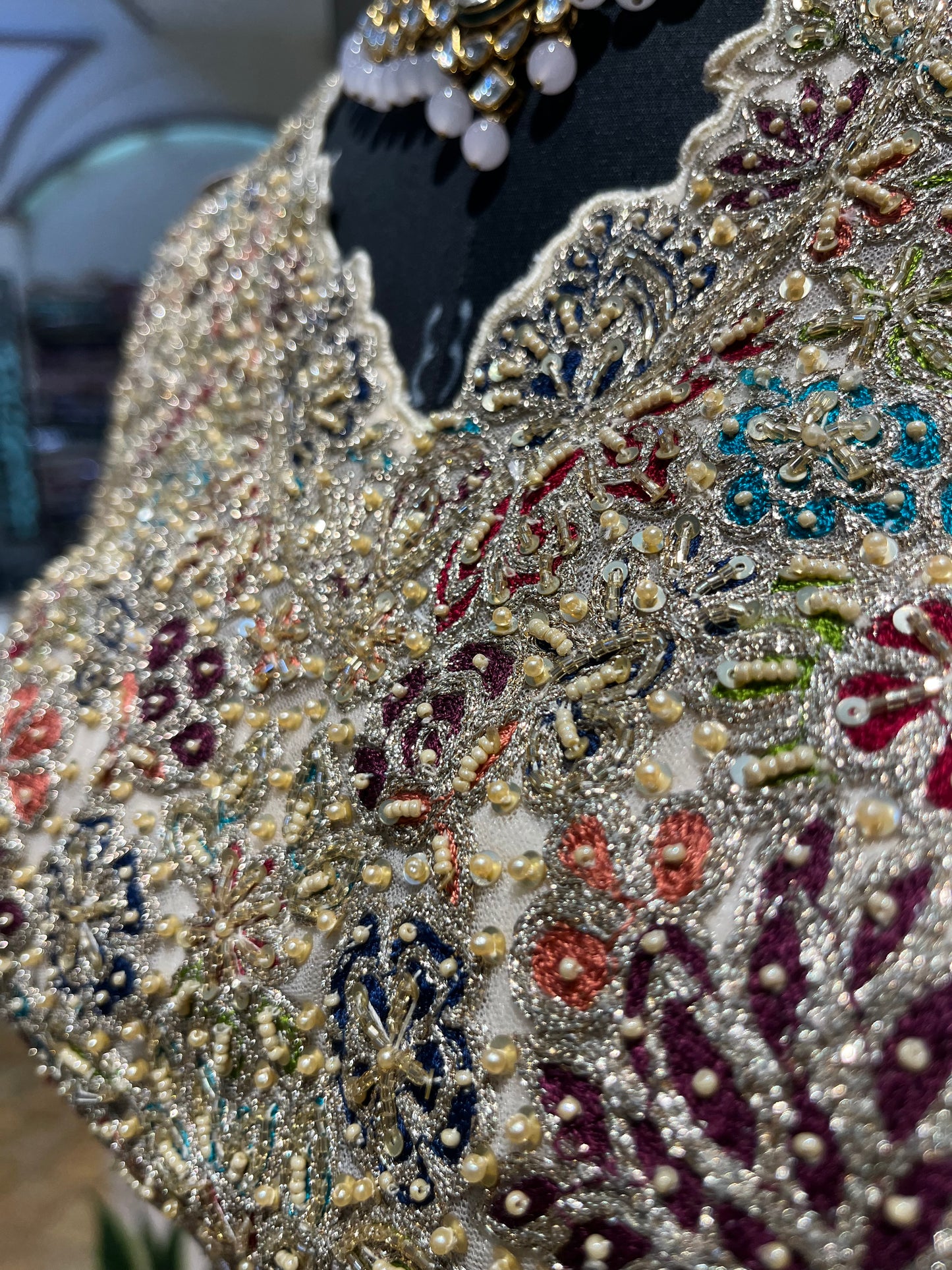 Royal Champagne Peacock Bridal Lehenga
