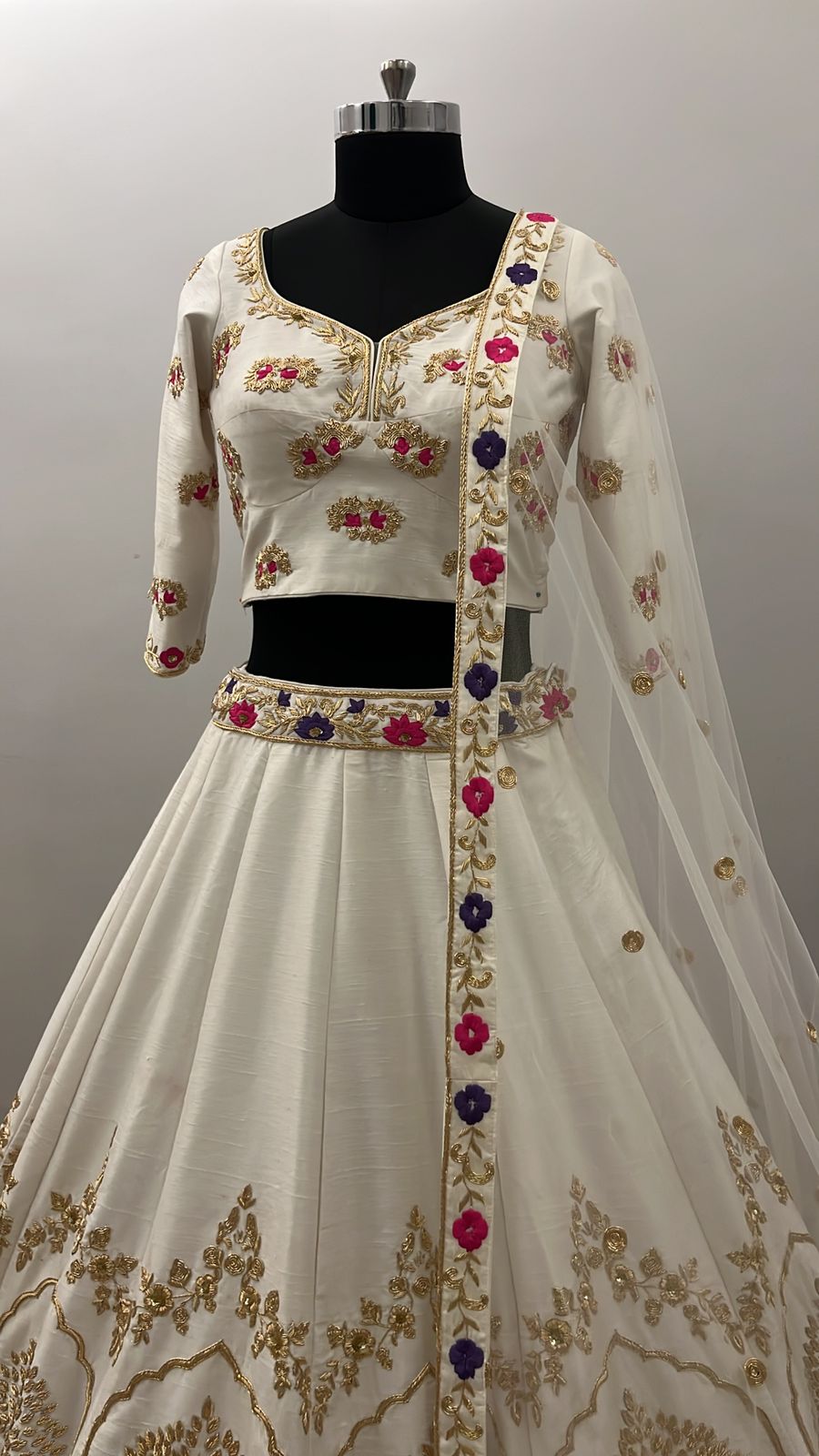 Ivory Peacock Heritage Bridal Lehenga